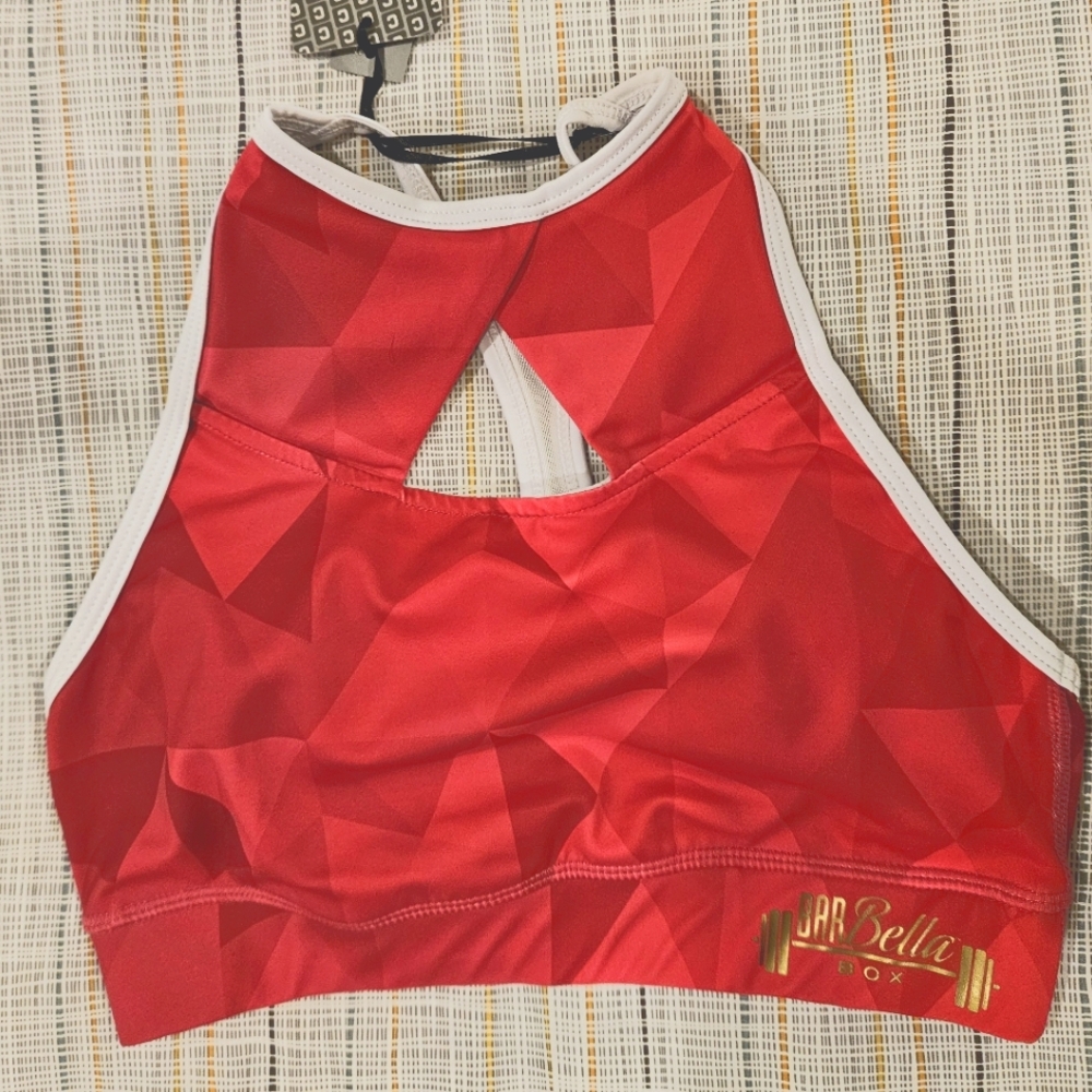 BarBella Pink Geometric Sports Bra